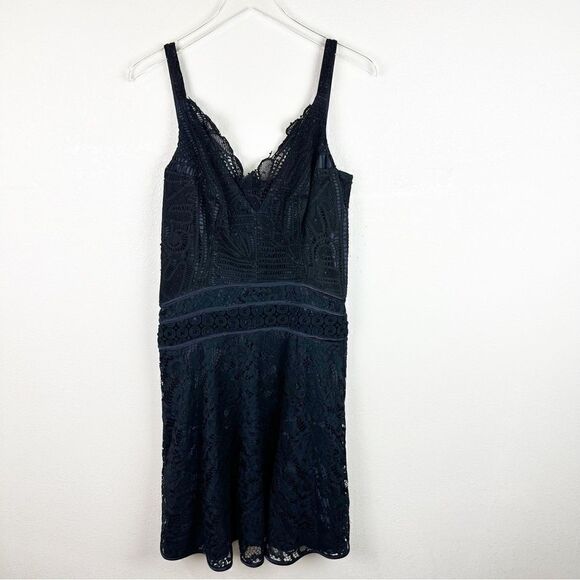 Martha Medeiros Black Eyelet Dress Sleeveless Mini Cocktail BR 44 USA 10 - Picture 1 of 8